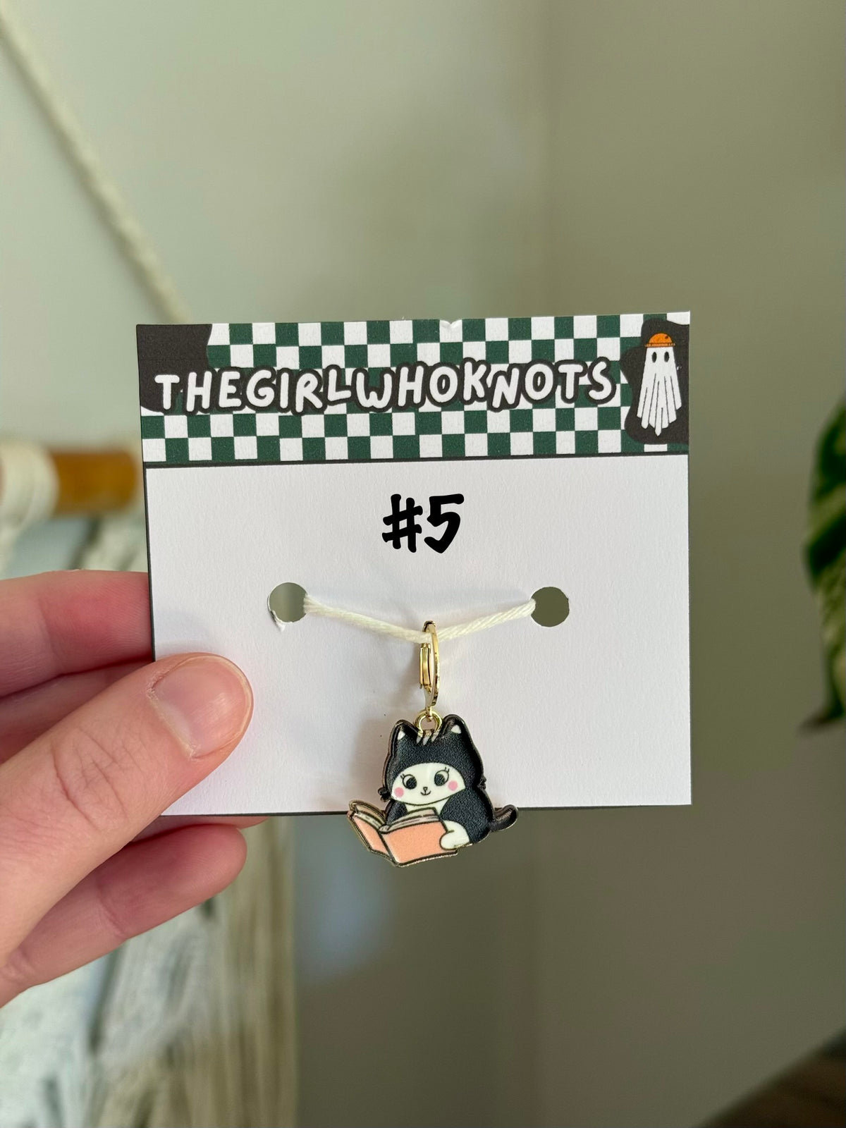 Reading Cat Stitch Markers