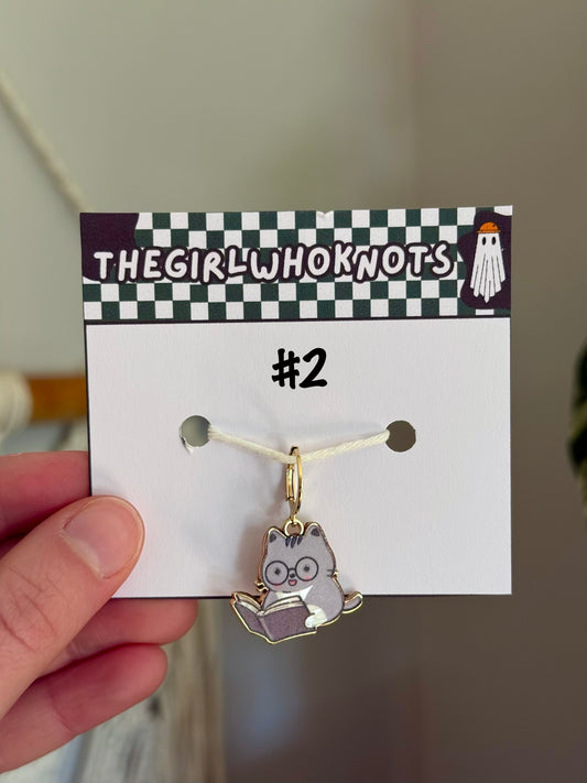 Reading Cat Stitch Markers