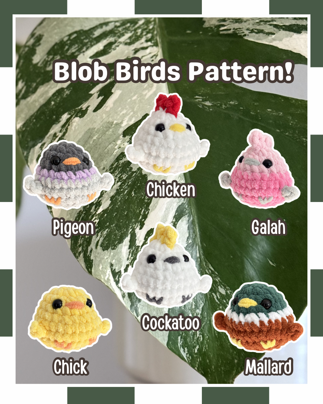 6-in-1 Blob Birds Pattern PDF