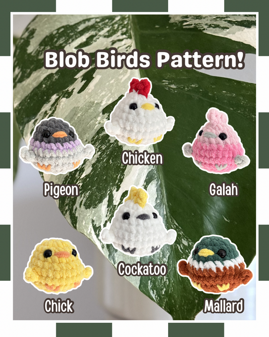 6-in-1 Blob Birds Pattern PDF