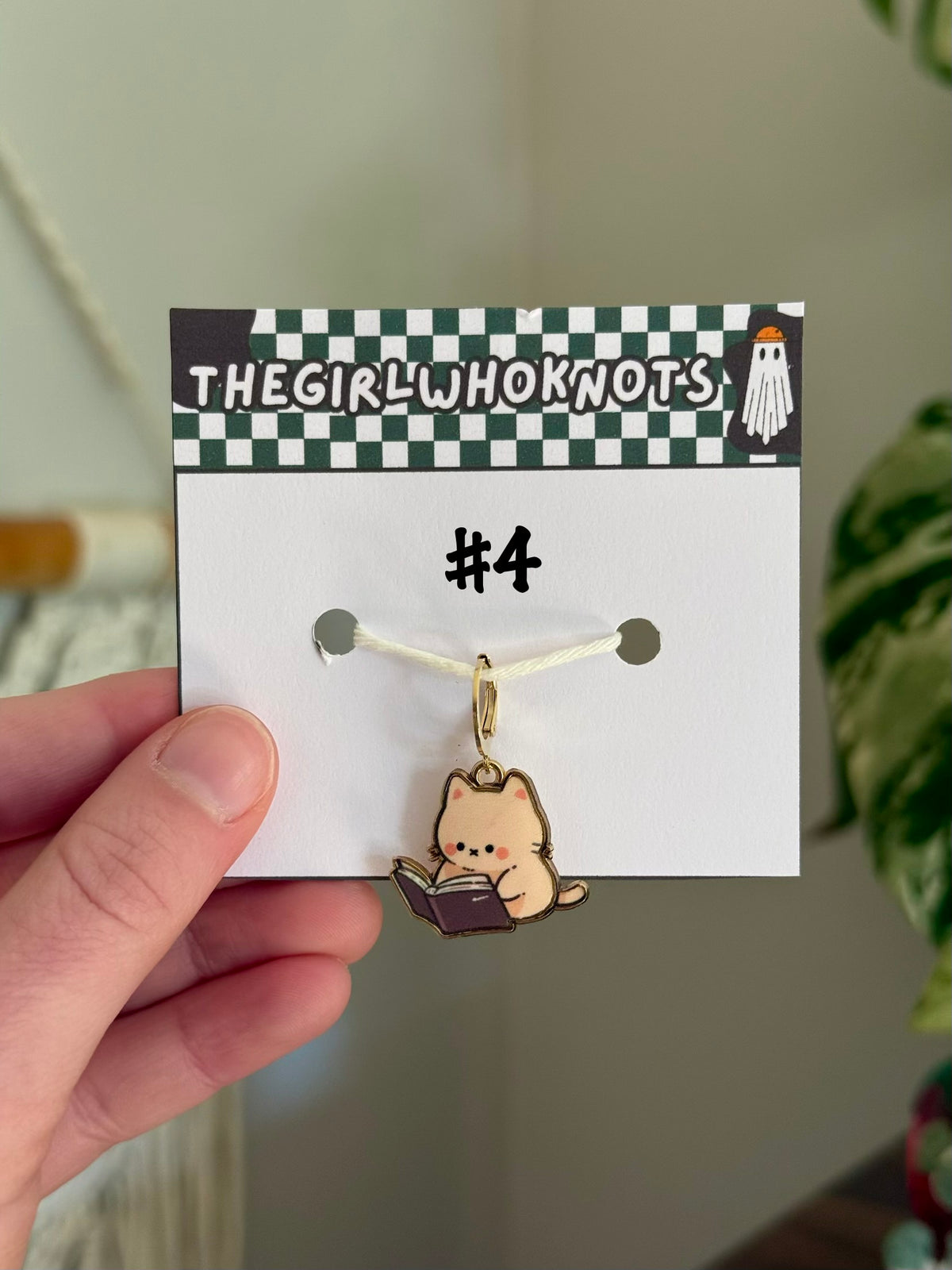 Reading Cat Stitch Markers